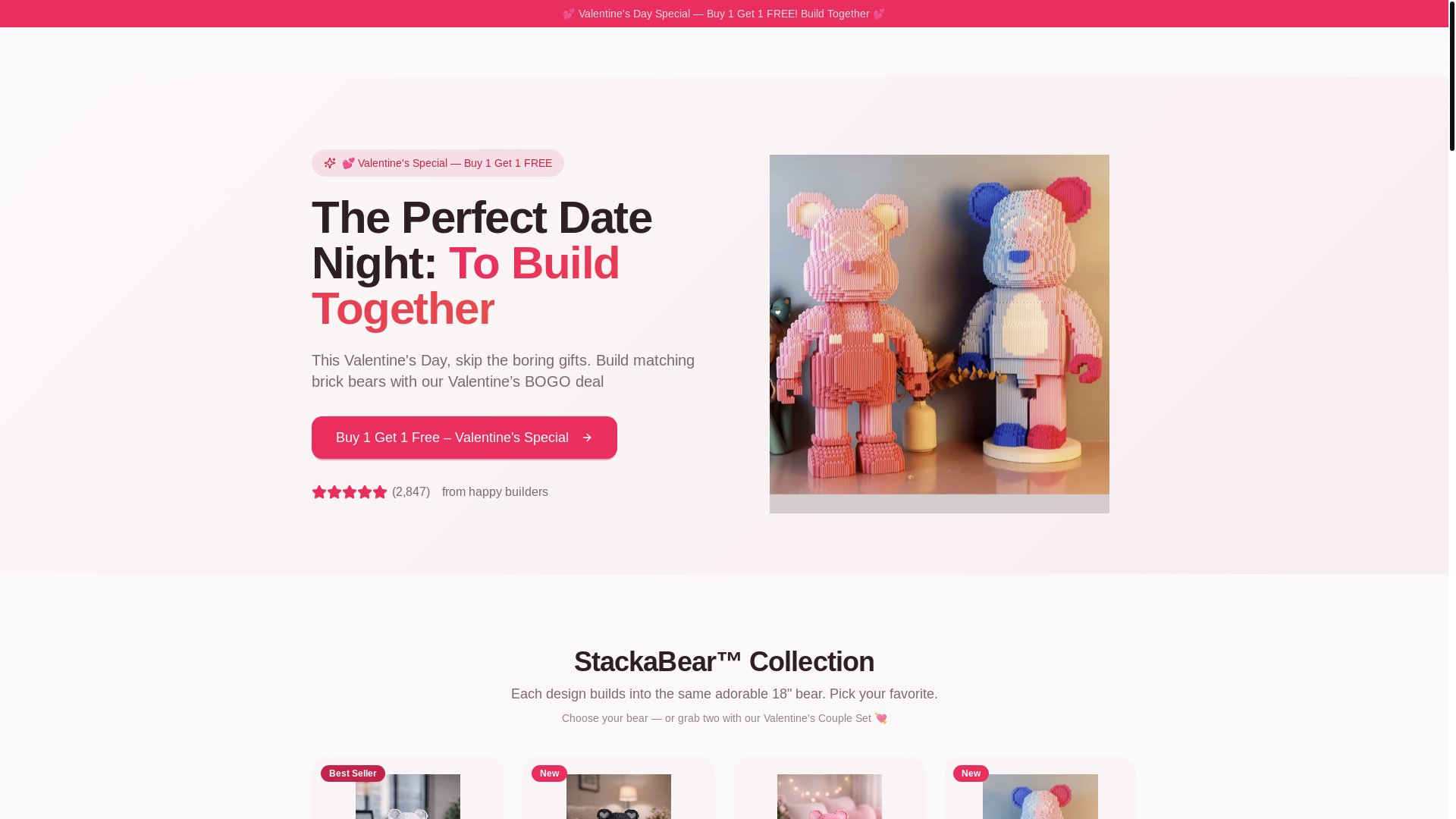 website screenshot of https://stackabear.com/