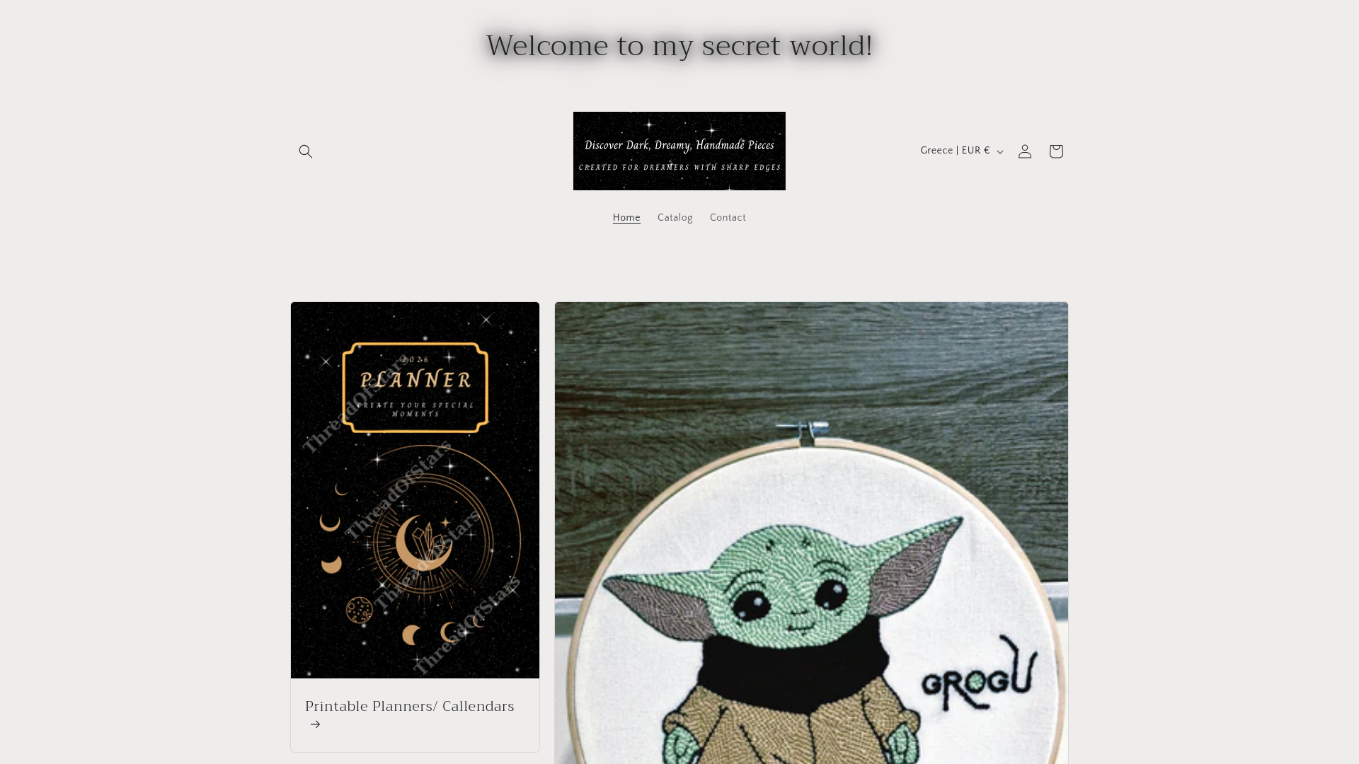 website screenshot of https://threadofstars.com/