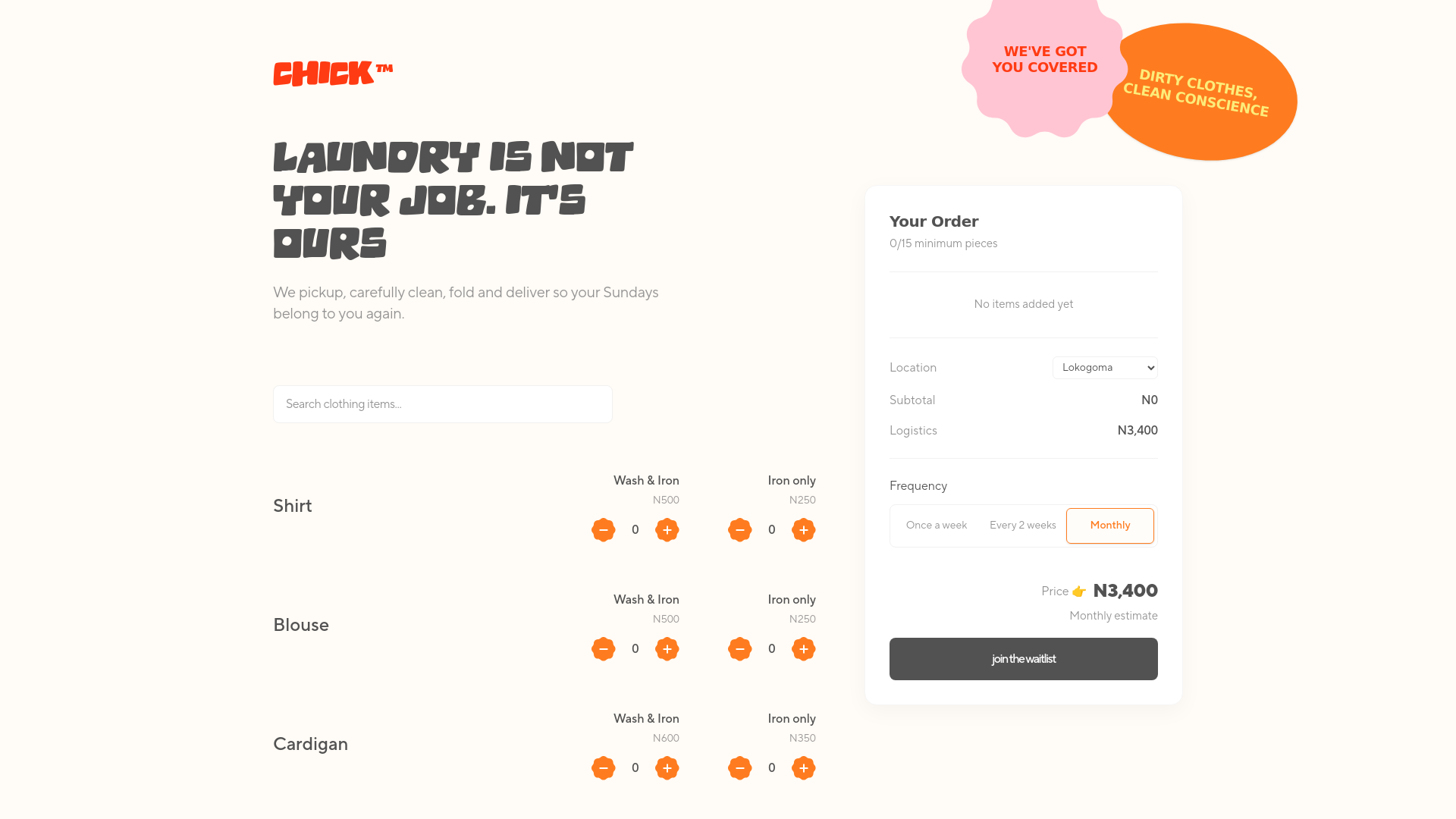 website screenshot of https://thechickstandard.com