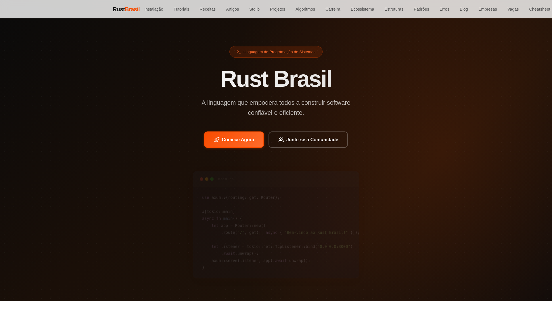 website screenshot of https://rustlang-com-br.pages.dev/