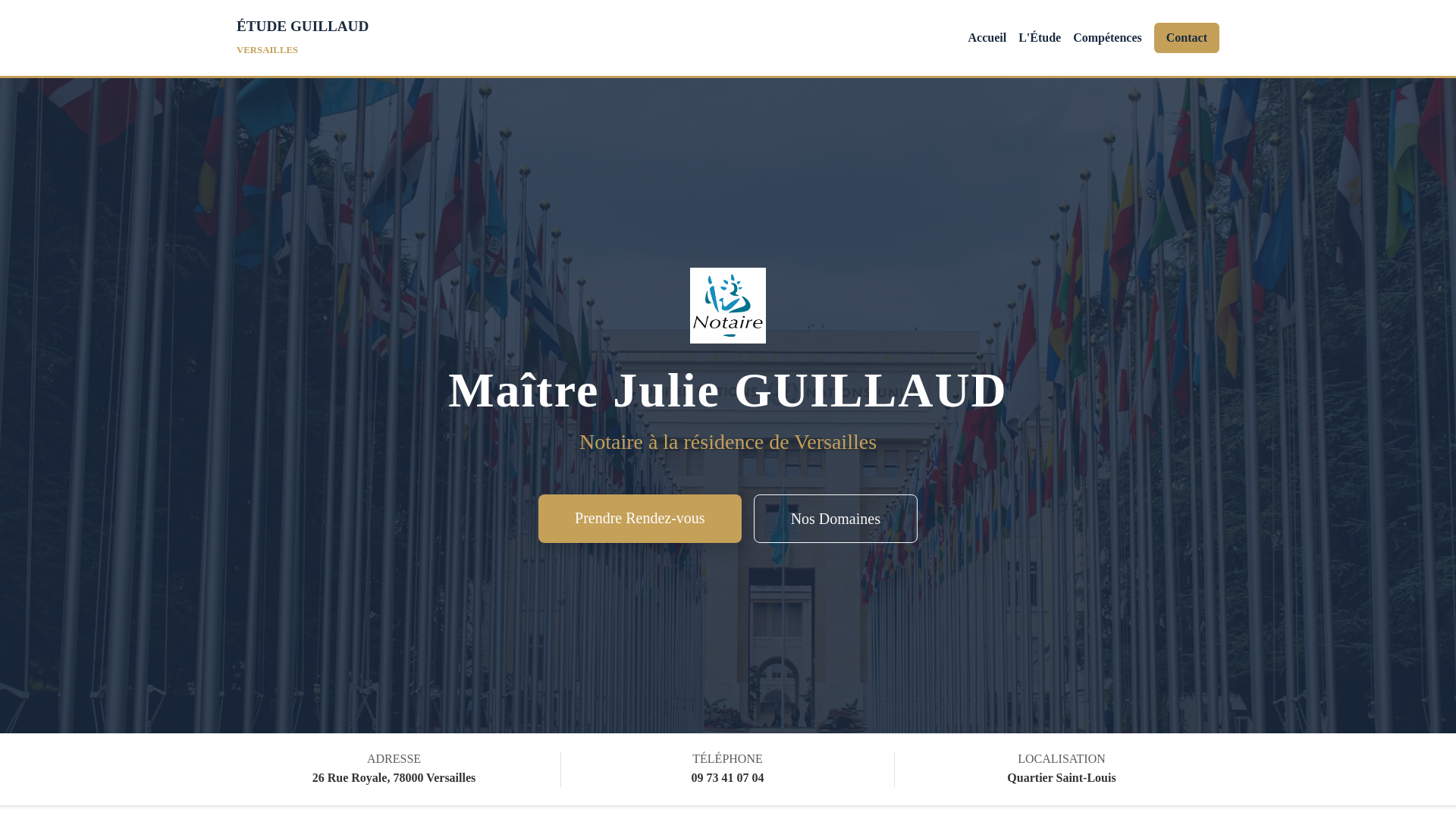 website screenshot of https://guillaud-notaires.fr/