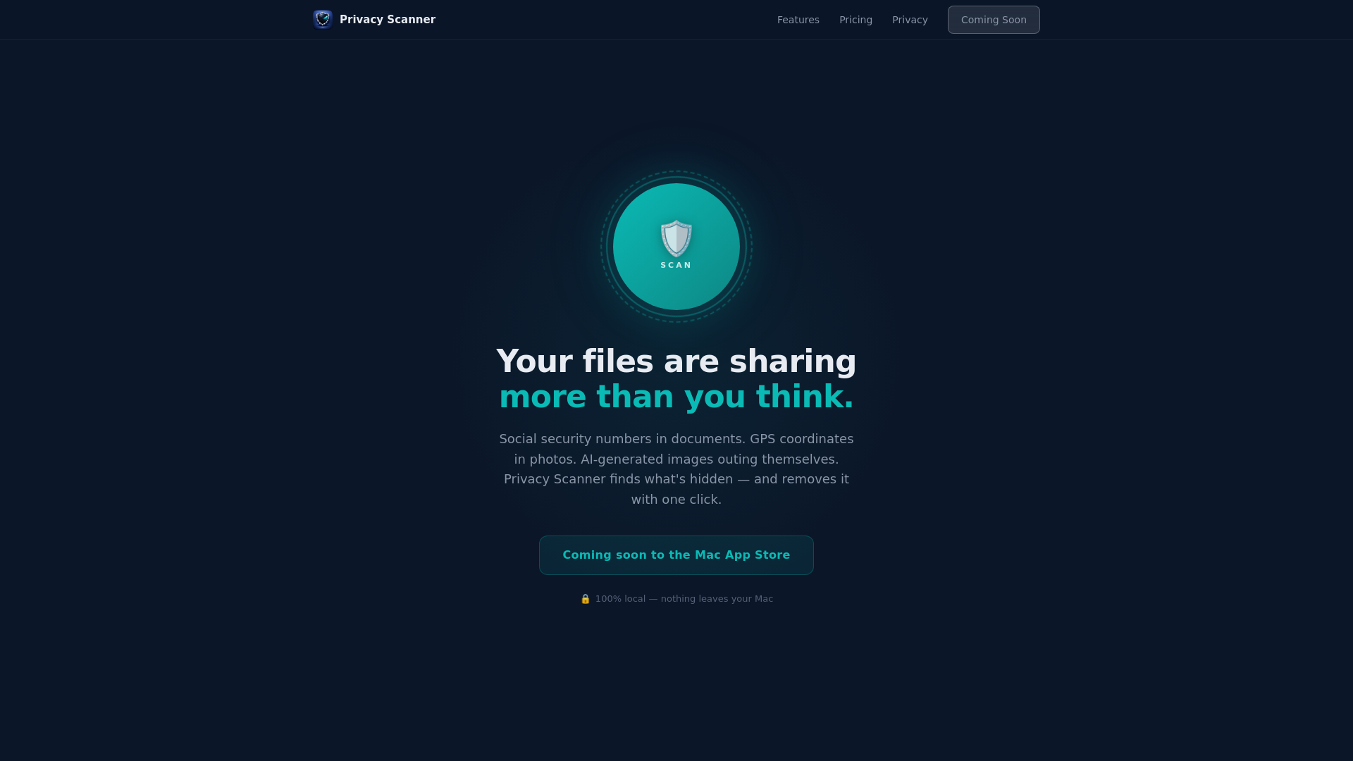 website screenshot of https://privacyscanner.app/