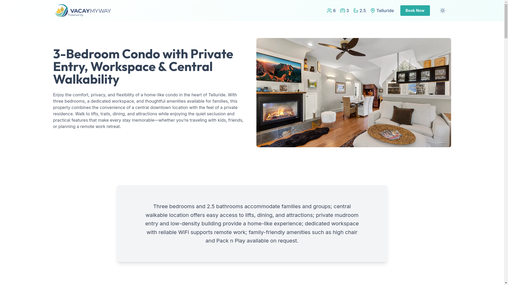 website screenshot of https://telluridecondo.properties/