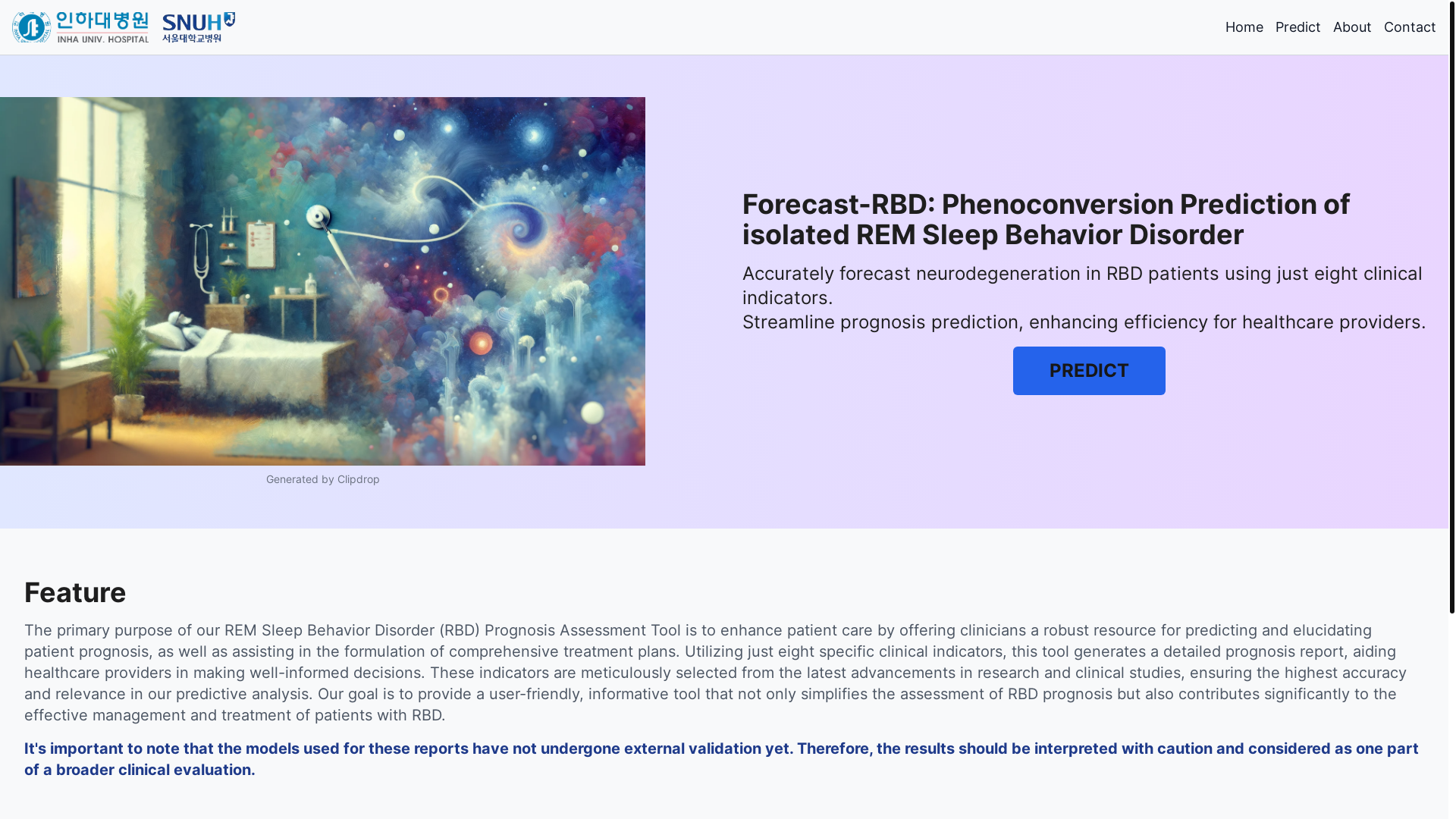website screenshot of https://rbd-prediction.pages.dev/