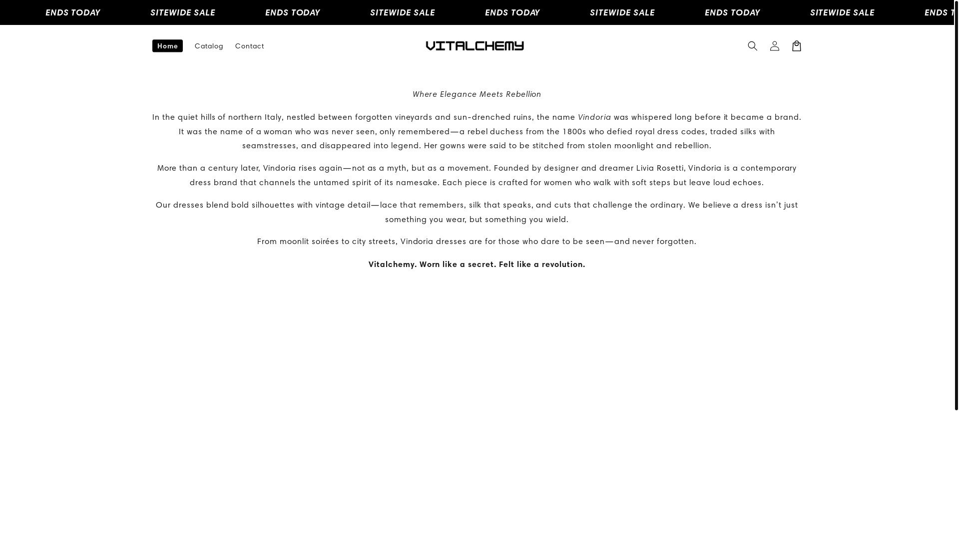 website screenshot of https://vitalchemy.store/