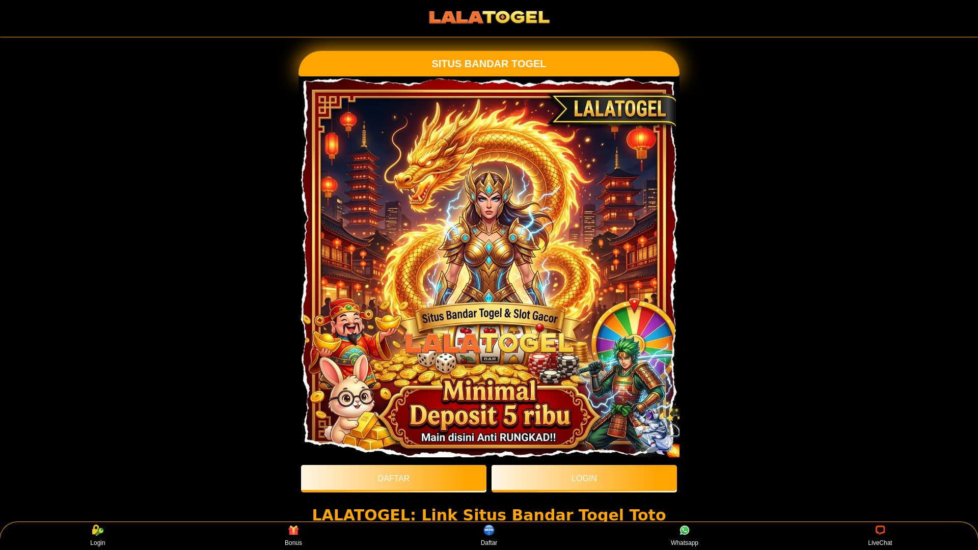 website screenshot of https://lalatogel.pages.dev/