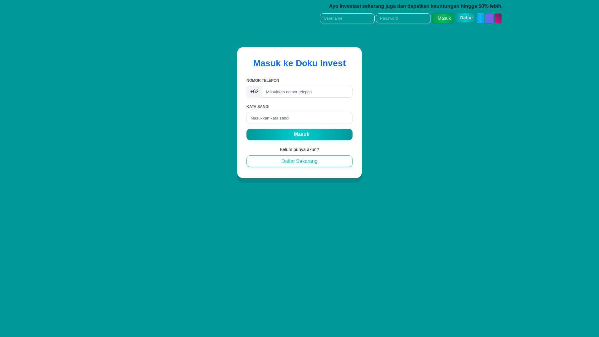 website screenshot of https://dokuinvest.my.id/