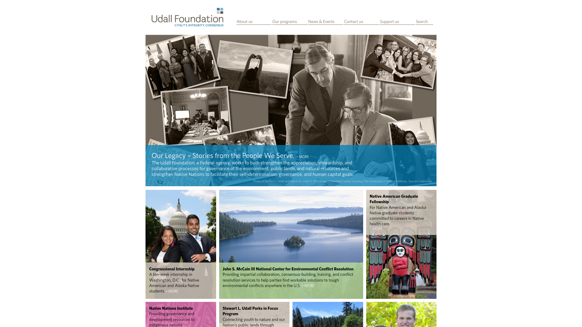 website screenshot of https://udall.gov