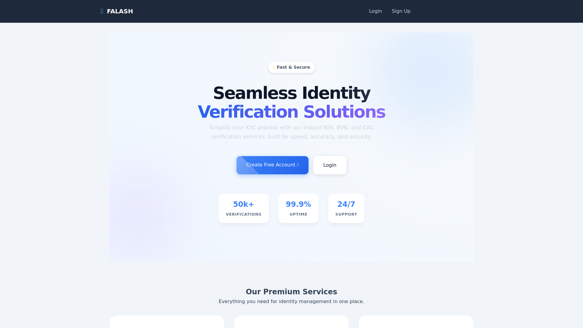 website screenshot of https://falash.com.ng/