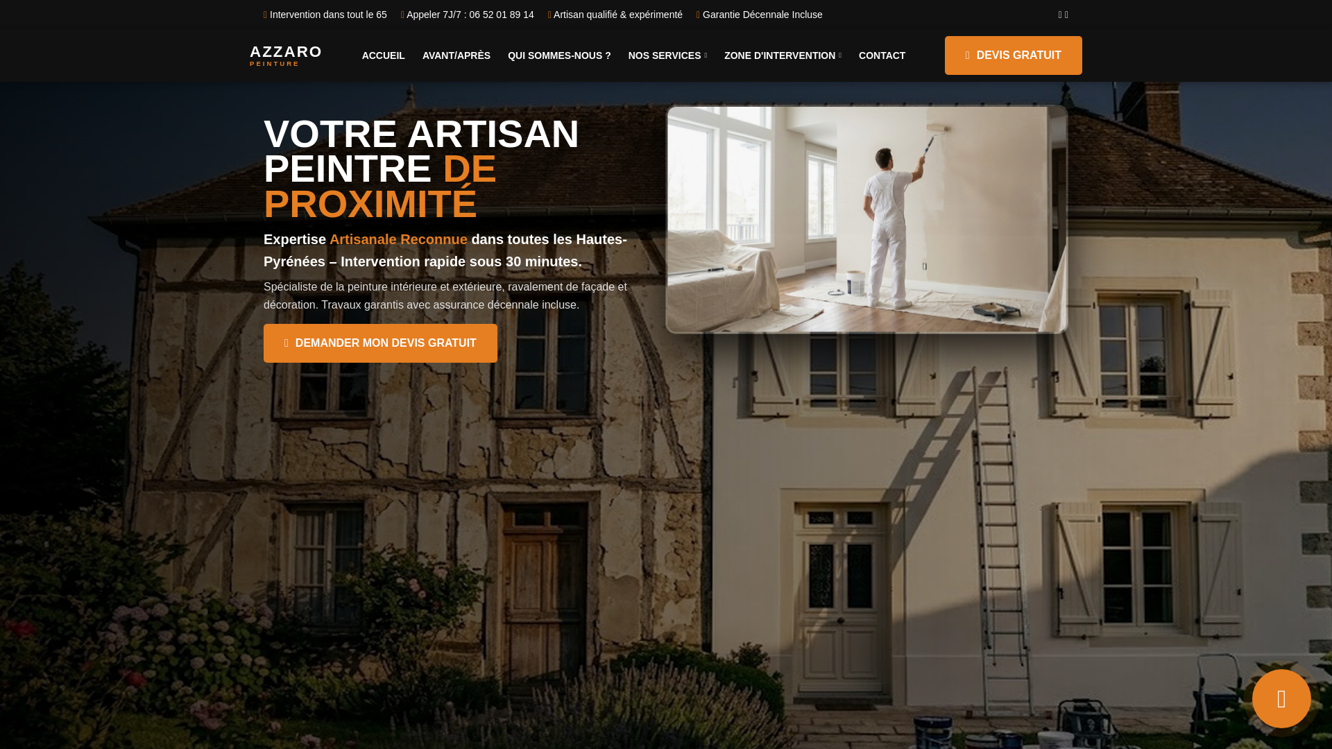 website screenshot of https://azzaro-peinture.pages.dev/