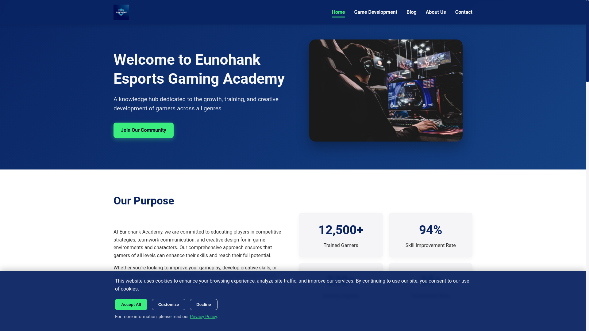 website screenshot of https://eunohank.sbs/