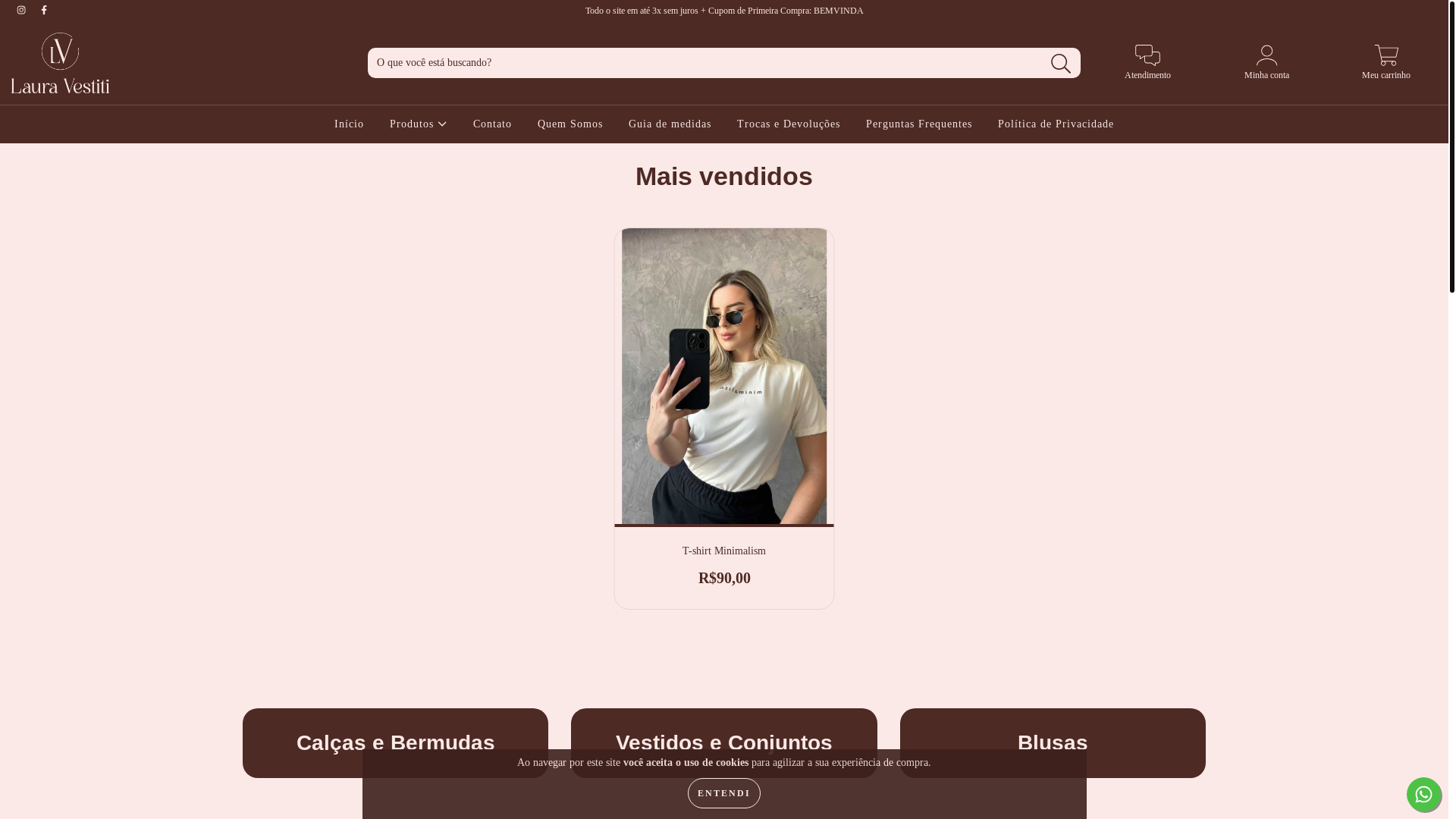 website screenshot of https://lauravestiti.com.br/