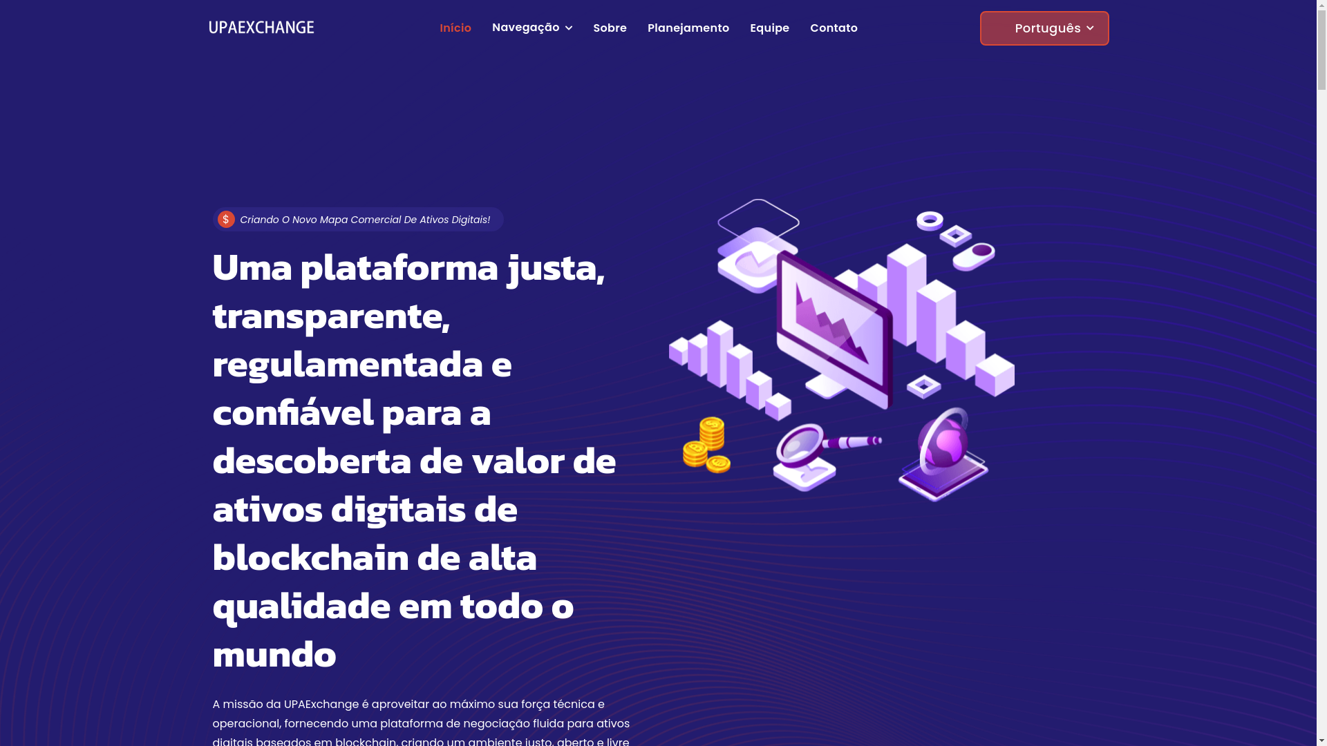 website screenshot of https://upaexchange.com/