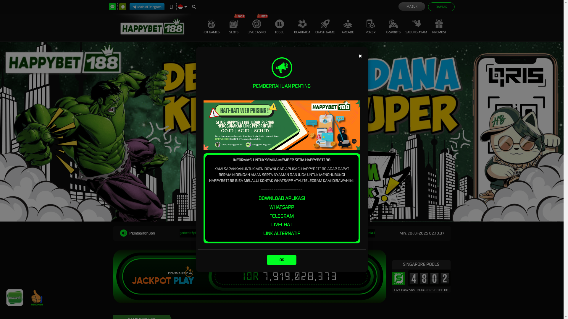 website screenshot of https://hb188cikal.xyz/