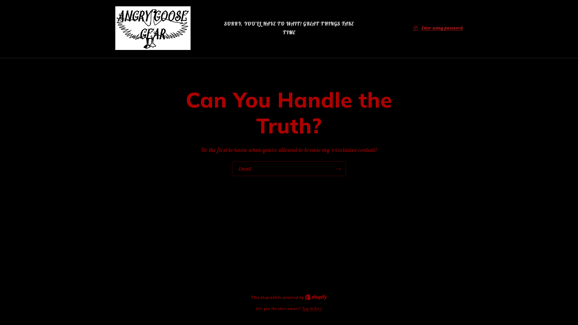 website screenshot of https://angrygoosegear.com