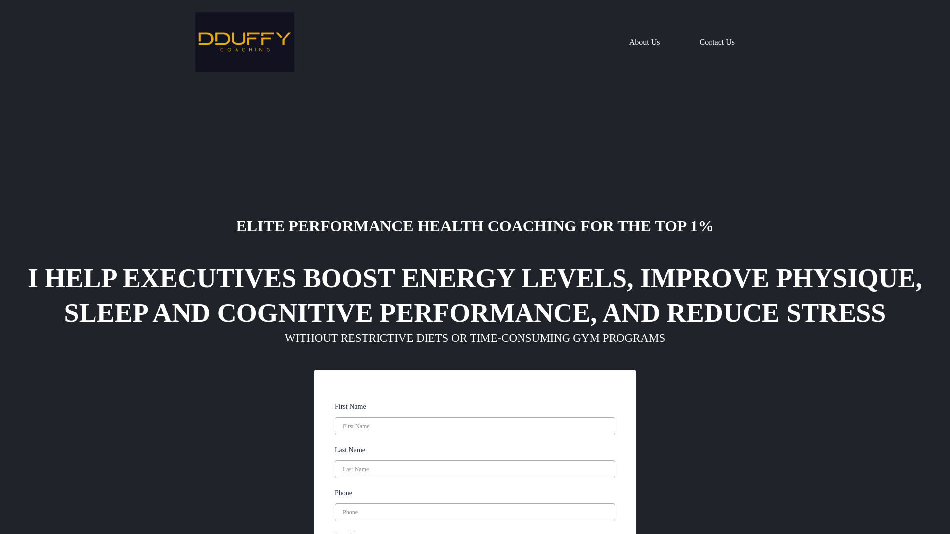 website screenshot of https://dduffyexechealthconsulting.com/