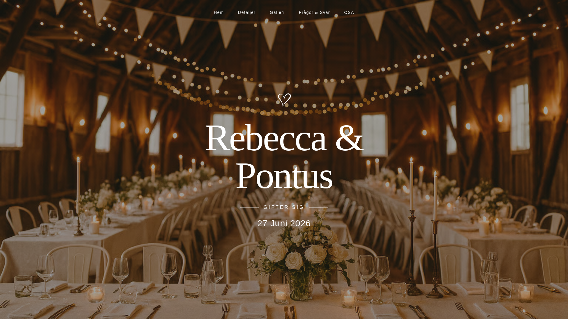 website screenshot of https://rebeccaochpontus.se