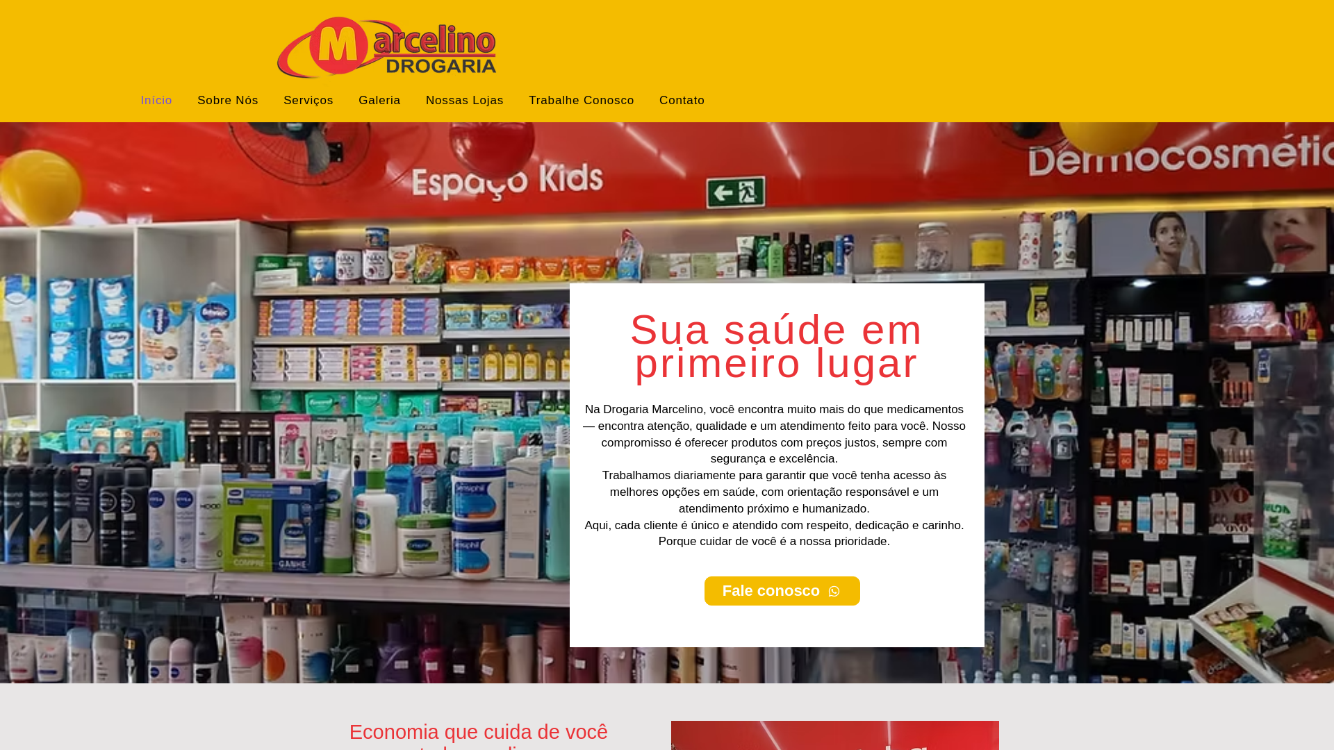 website screenshot of https://marcelinodrogaria.com.br/