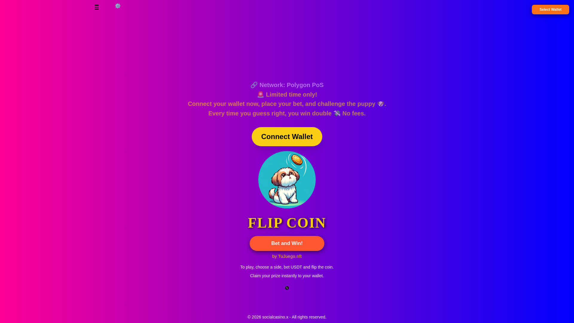 website screenshot of https://www.tujuegoflip.online