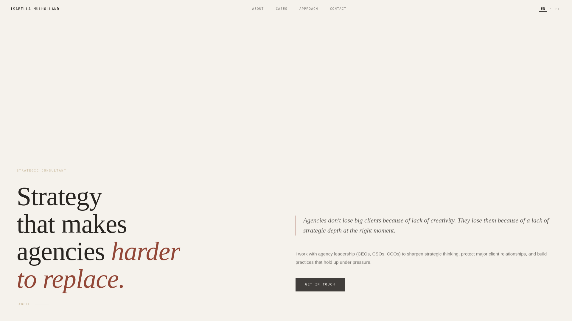 website screenshot of https://isabellamulholland.me/