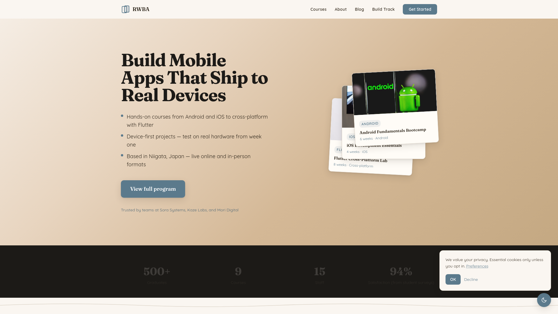 website screenshot of https://runworkspacebundle.digital/