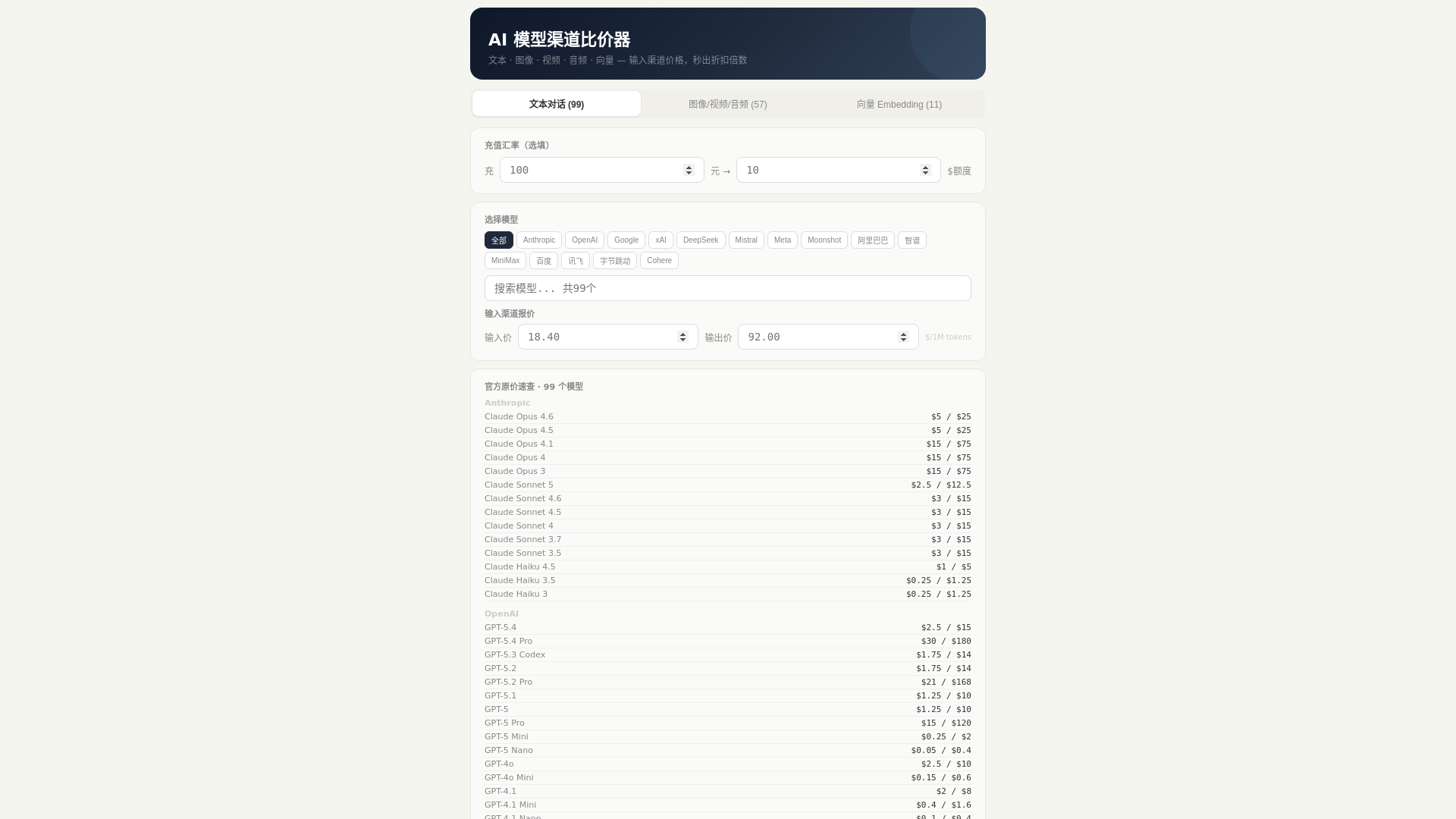 website screenshot of https://ai-pricing.pages.dev/