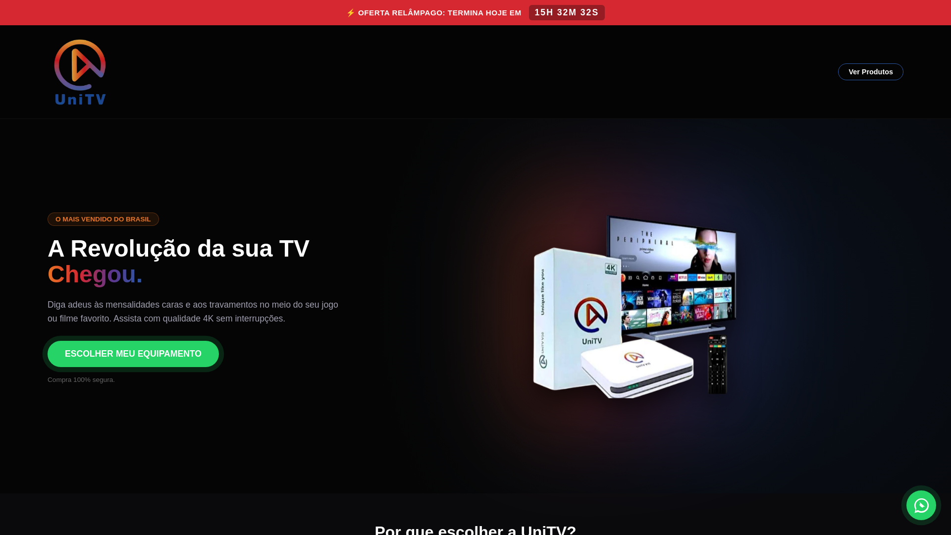 website screenshot of https://unitvpro.tv.br/