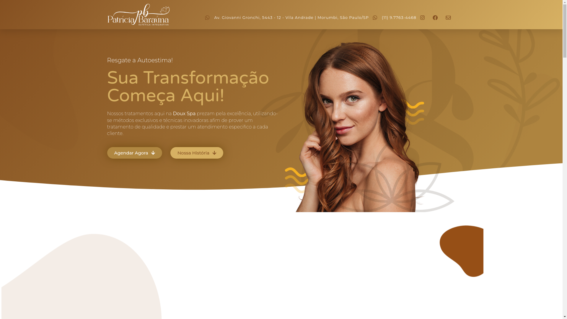 website screenshot of https://patriciabarauna.com.br/