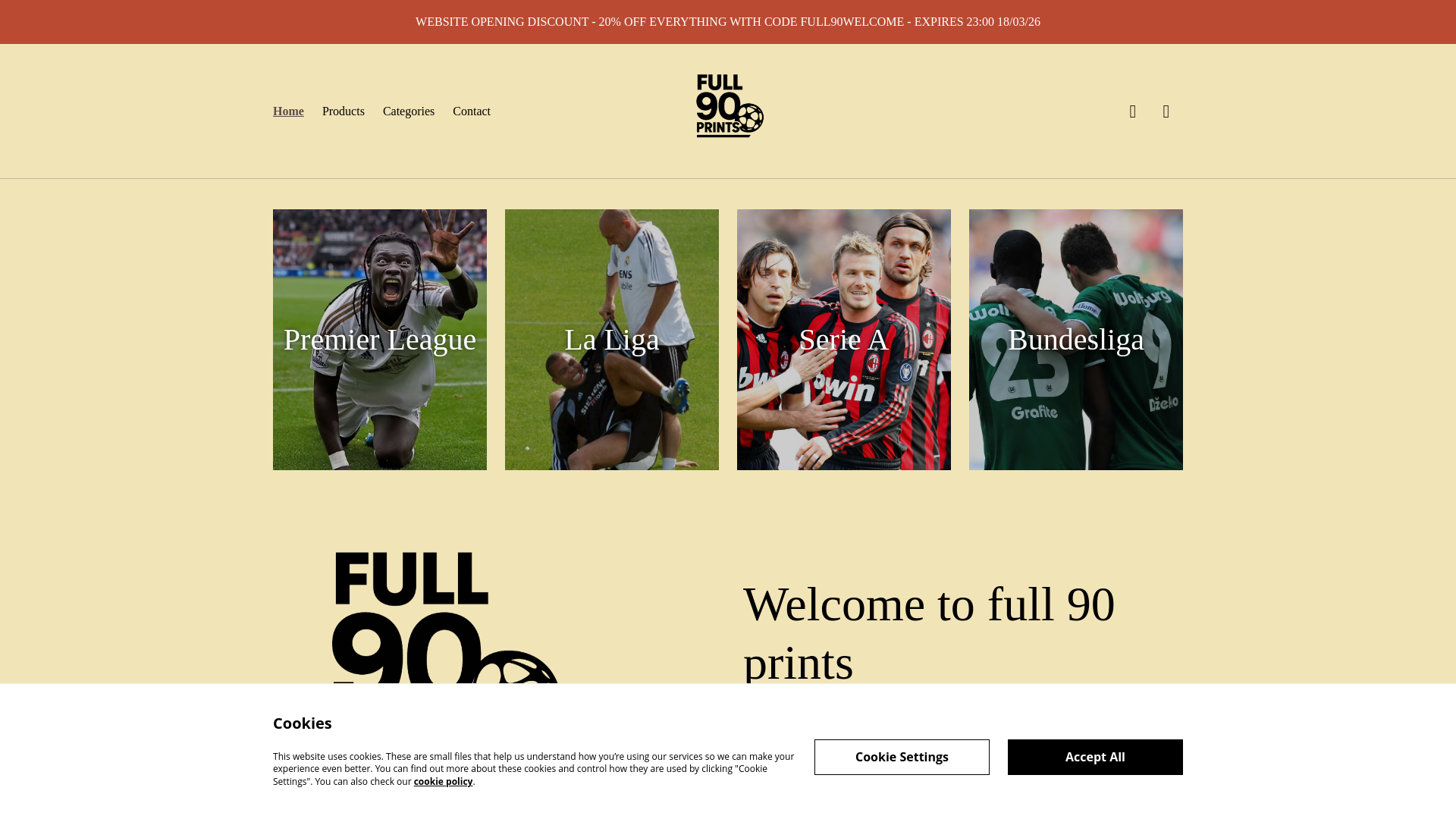 website screenshot of https://full90prints.com/