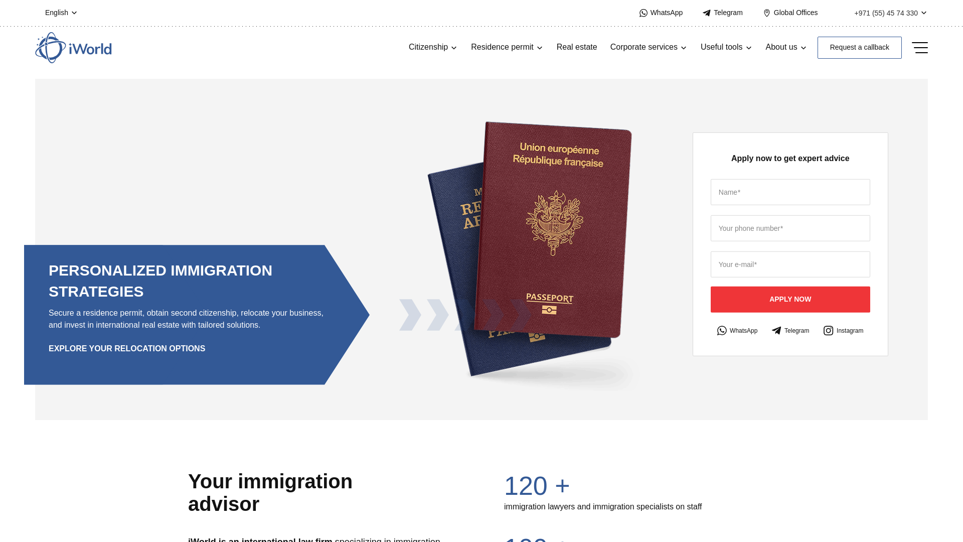 website screenshot of https://iworld.com/