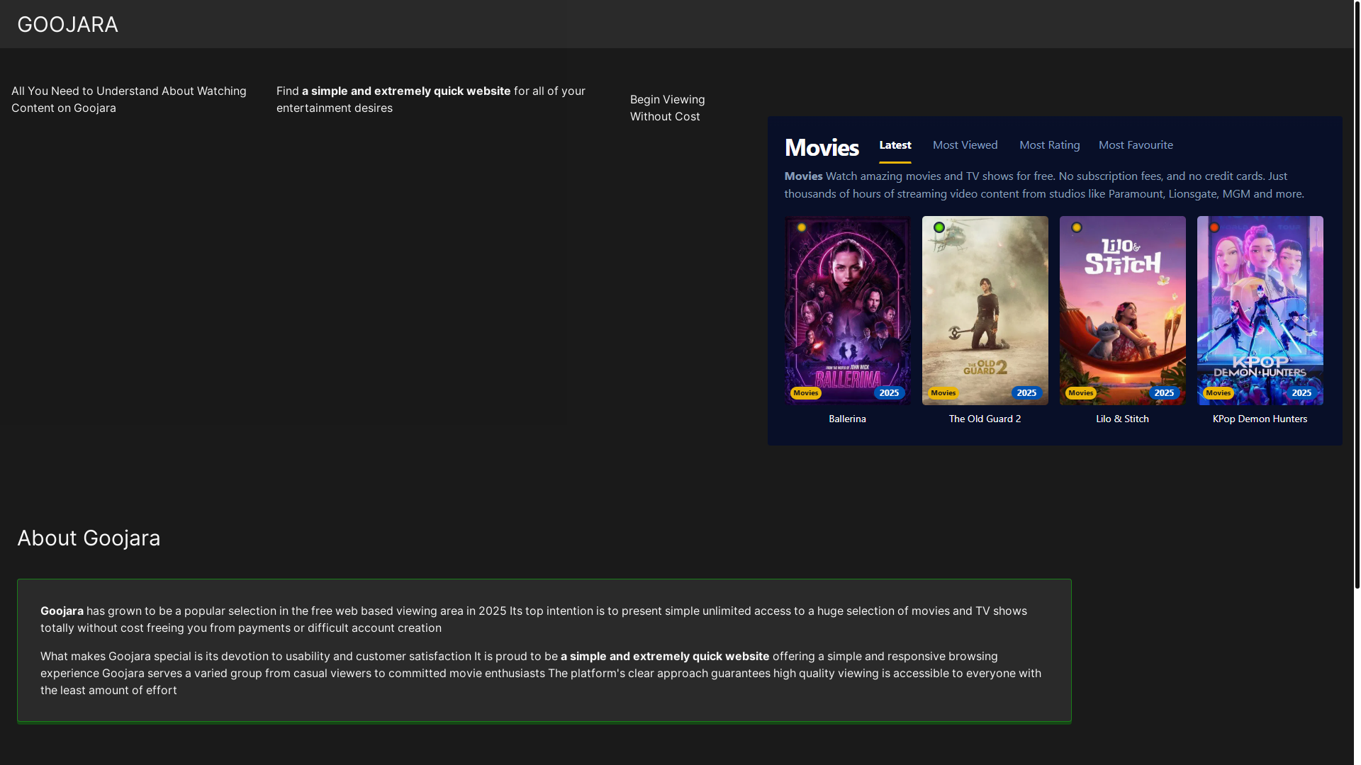 website screenshot of https://goojara-xrqz.pages.dev/