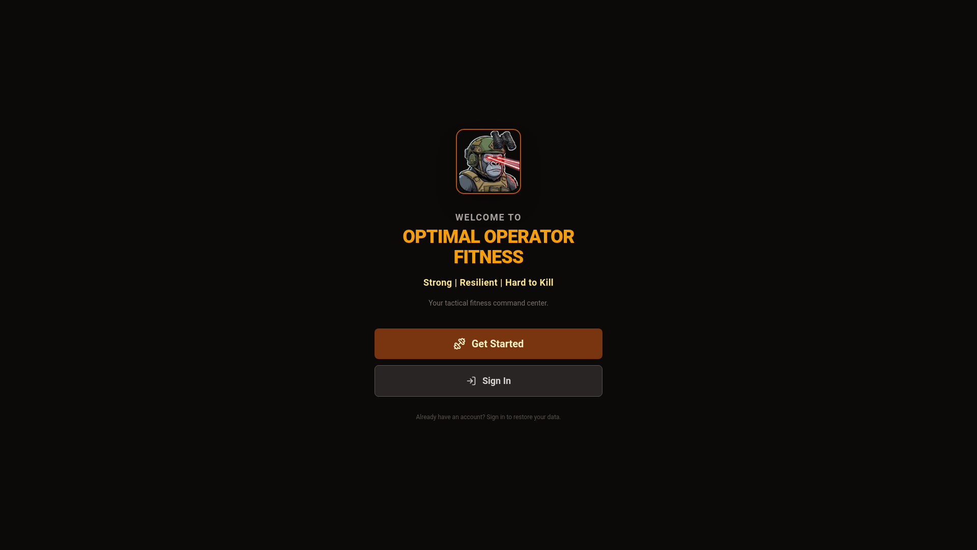 website screenshot of https://optimaloperatorfitness.com/