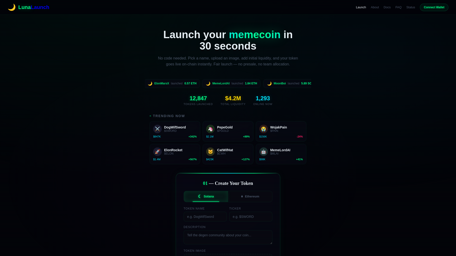 website screenshot of https://luna-launch.pages.dev/