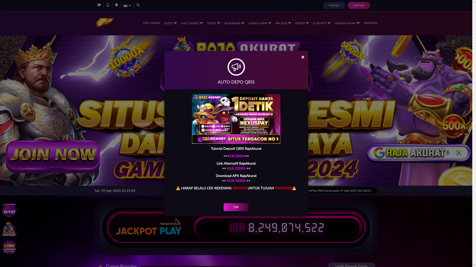 website screenshot of https://rajaakurat-maxwin02.shop/
