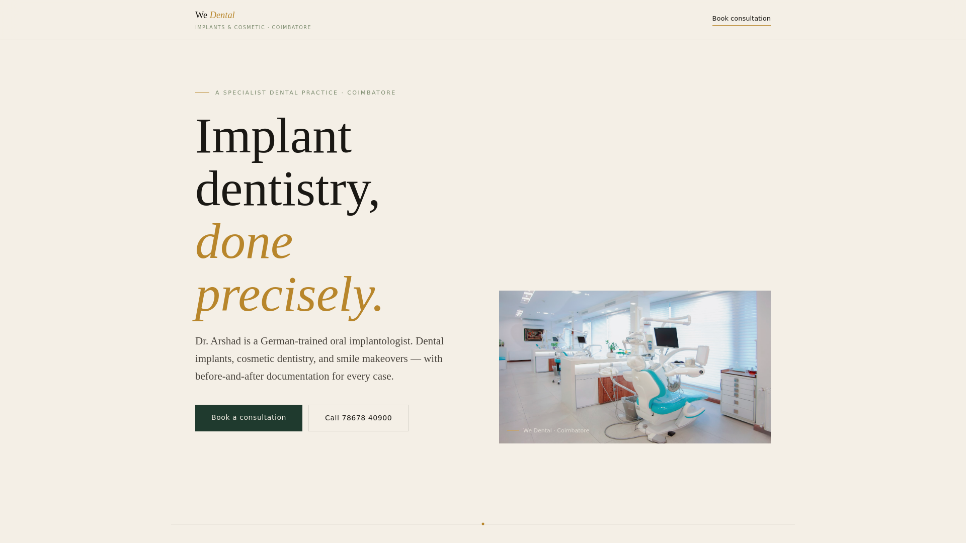 website screenshot of https://wedentist-demo.pages.dev/
