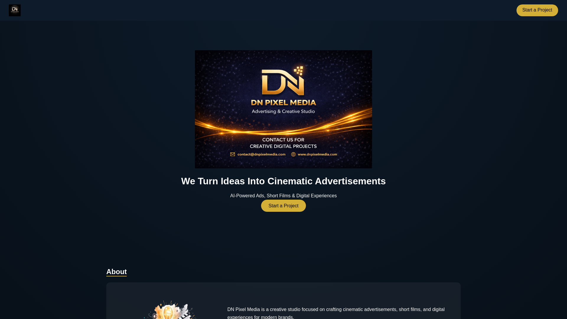 website screenshot of https://dnpixelmedia.com/