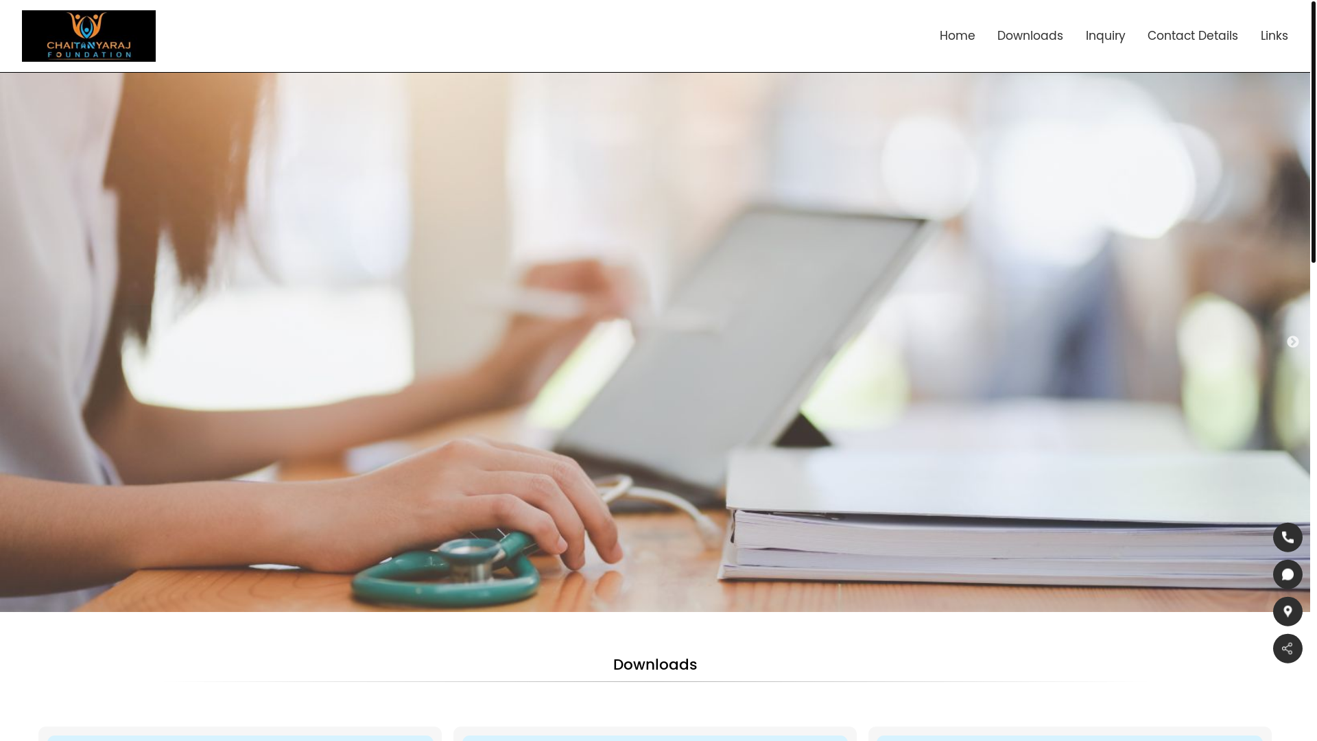 website screenshot of https://chaitanyarajfoundation.in/