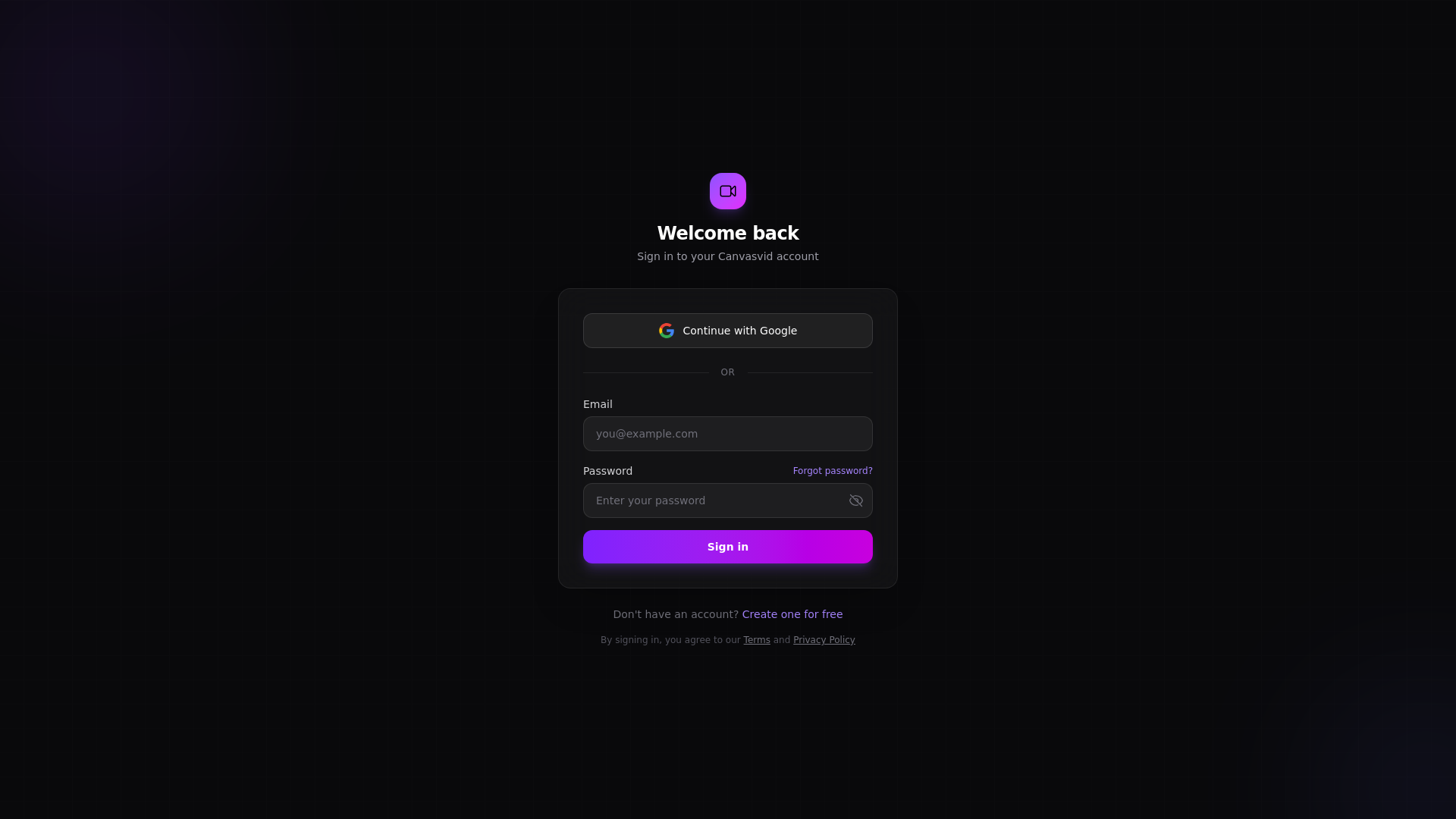 website screenshot of https://canvasvid.pages.dev/