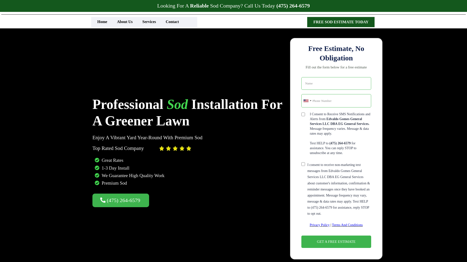 website screenshot of https://edegomesservices.com/