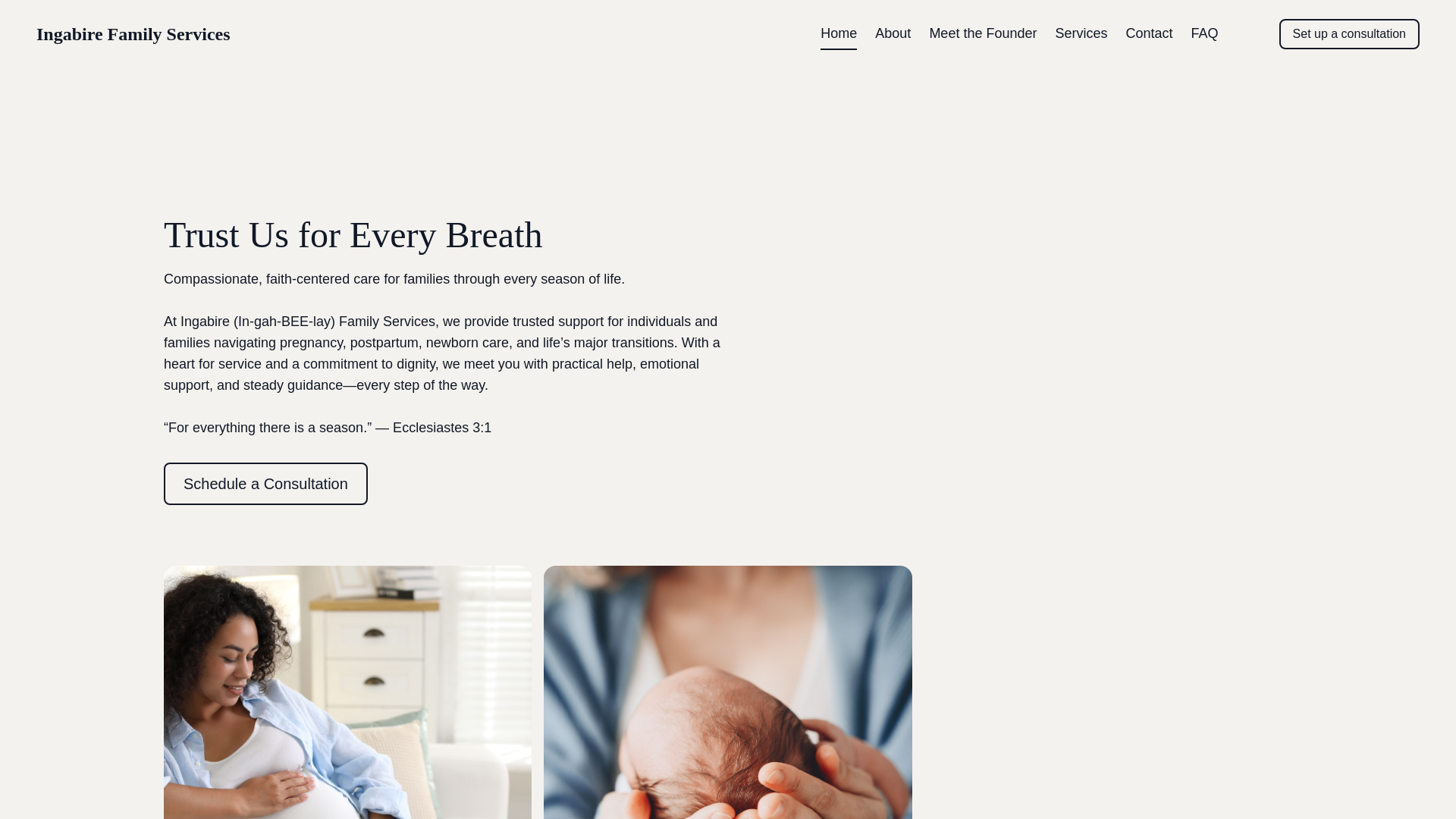 website screenshot of https://myingabirefamilyservices.com/