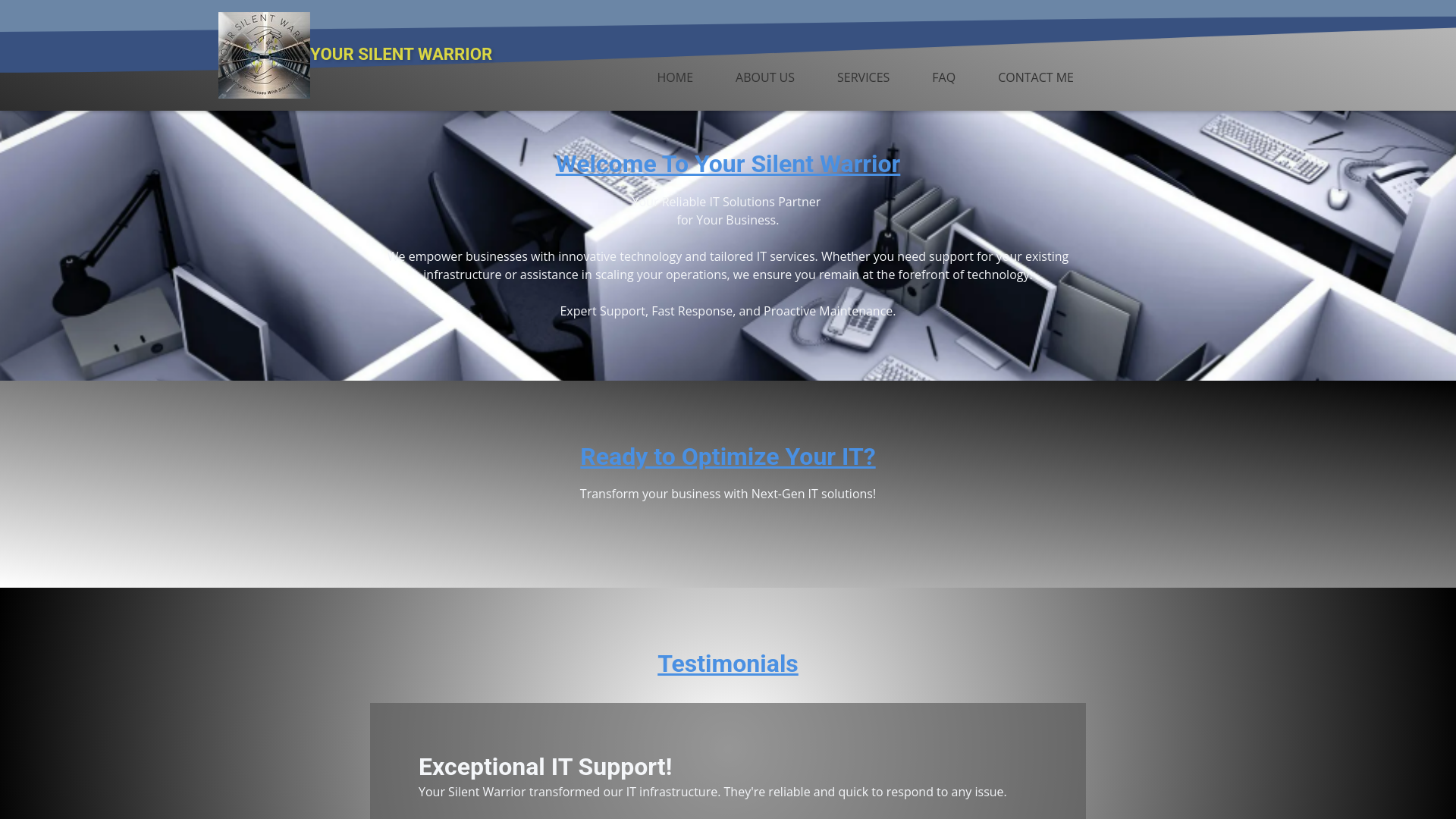 website screenshot of https://yoursilentwarrior.co.za