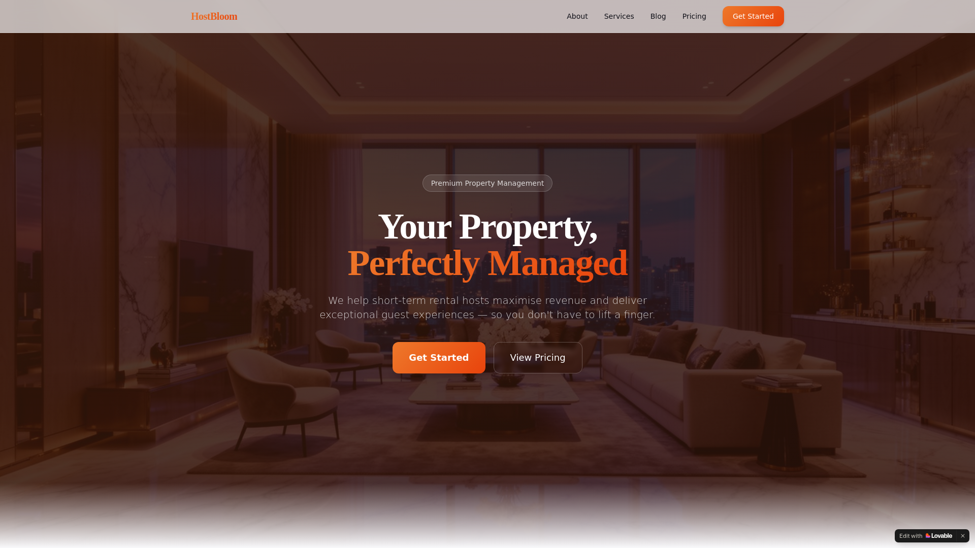 website screenshot of https://hostbloom.co.uk/