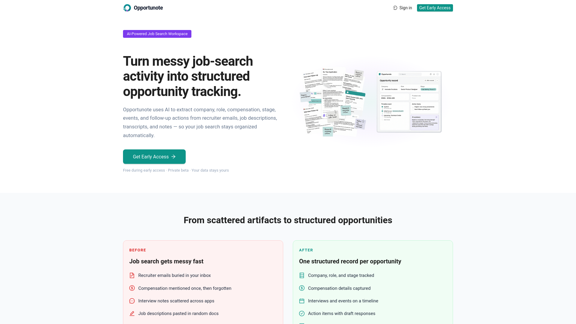 website screenshot of https://opportunote.com