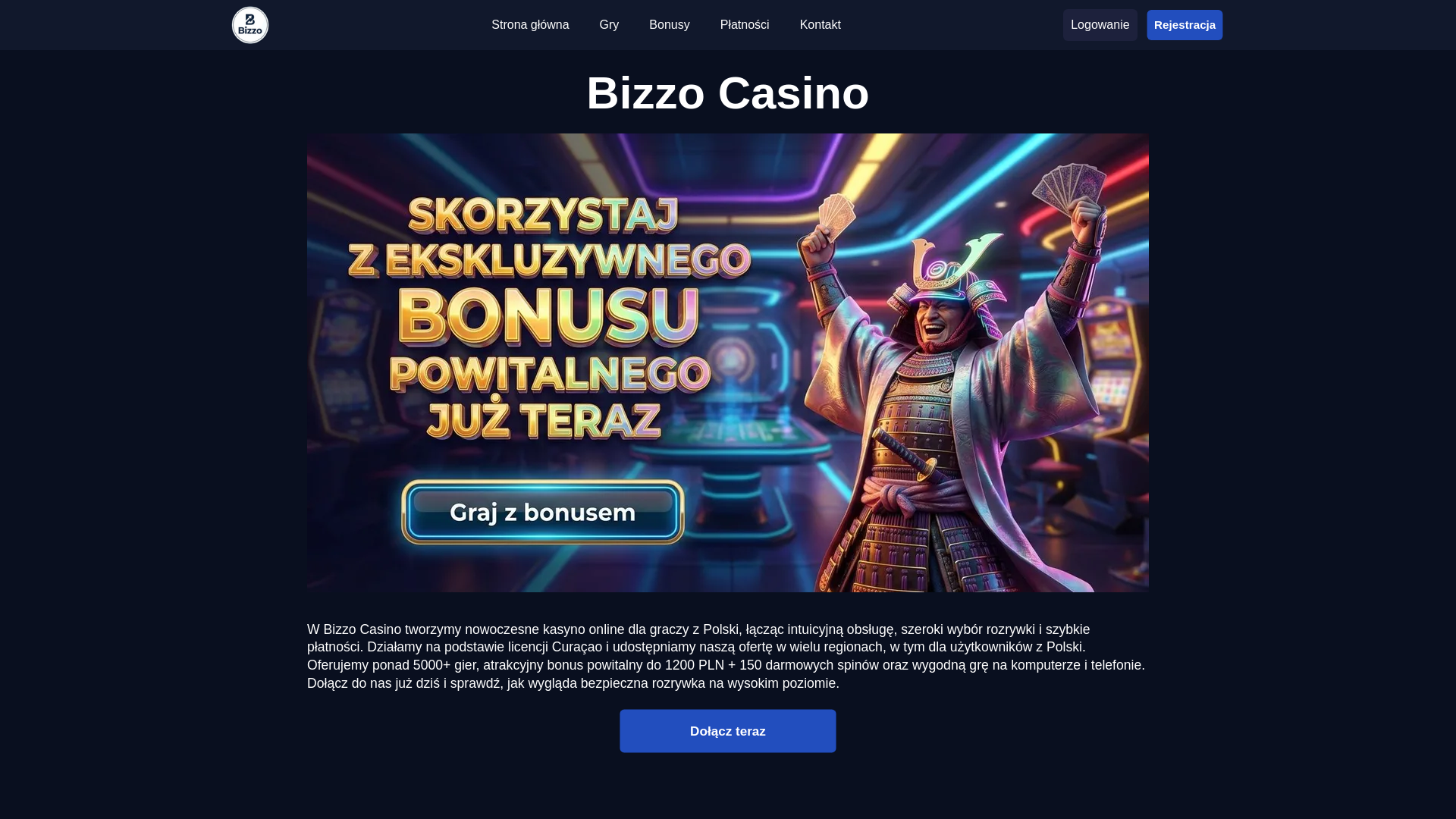 website screenshot of https://bizzocasinospl-com-pl-54636.pages.dev/