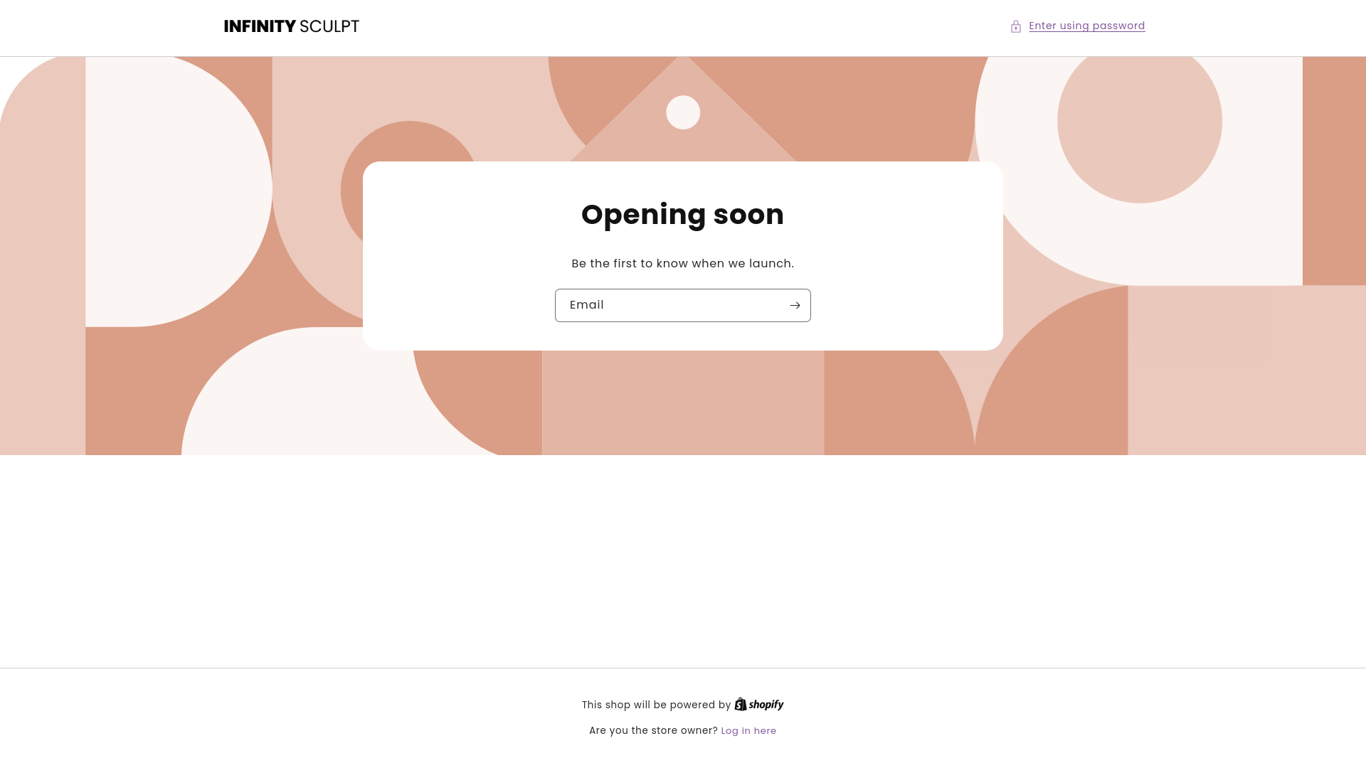 website screenshot of https://infinitysculpt.store