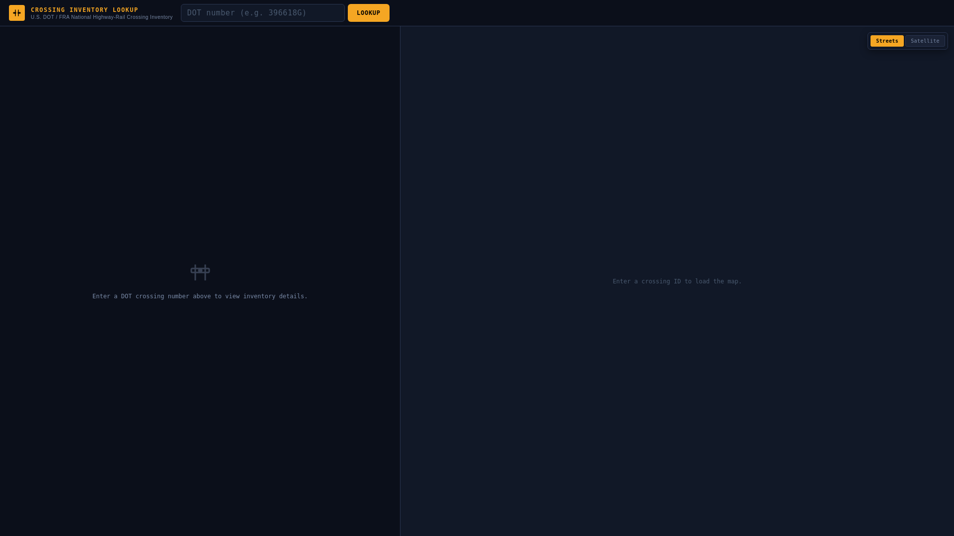 website screenshot of https://crossing-lookup-tool.pages.dev/