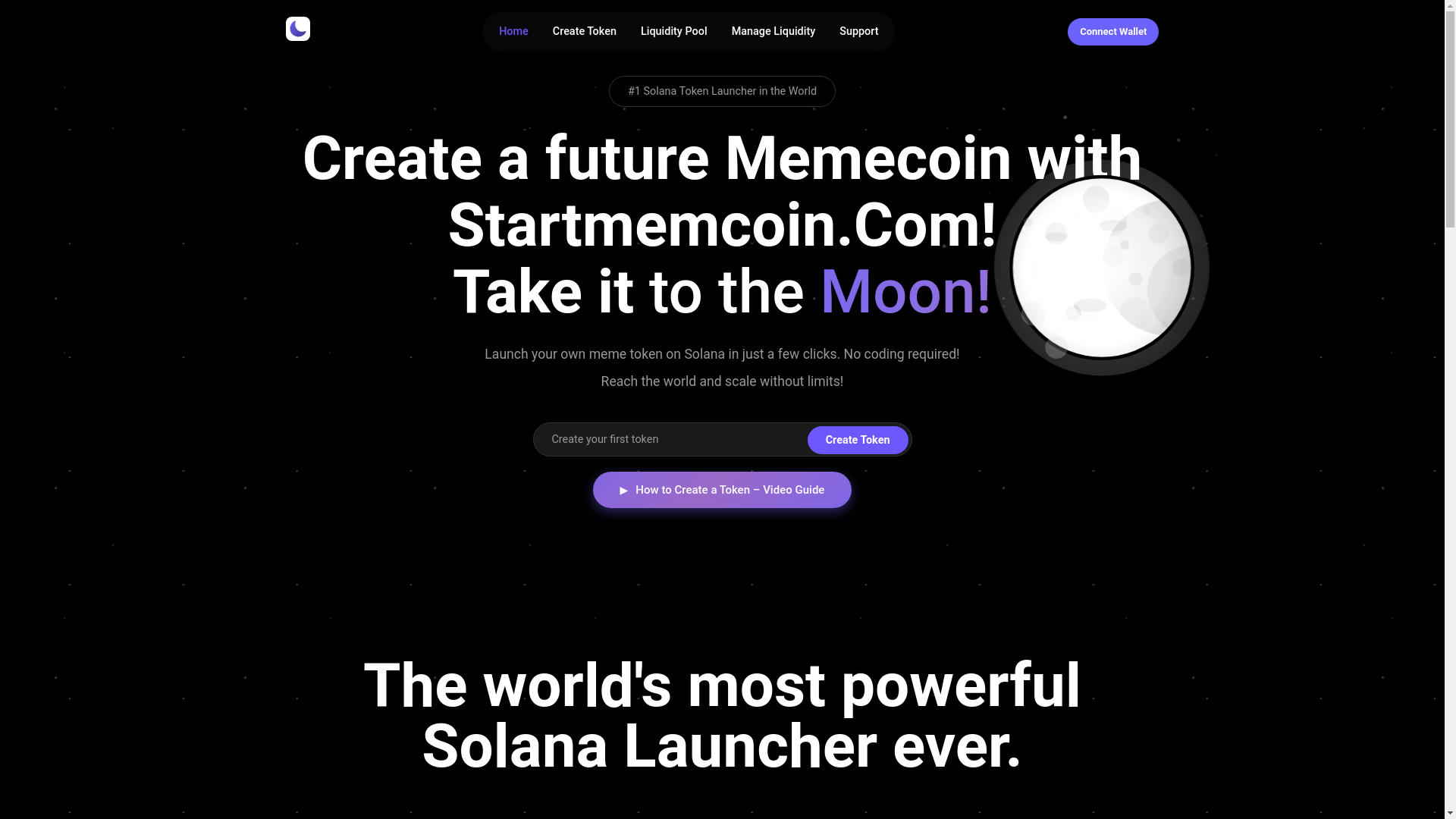 website screenshot of https://startmemcoin.com/
