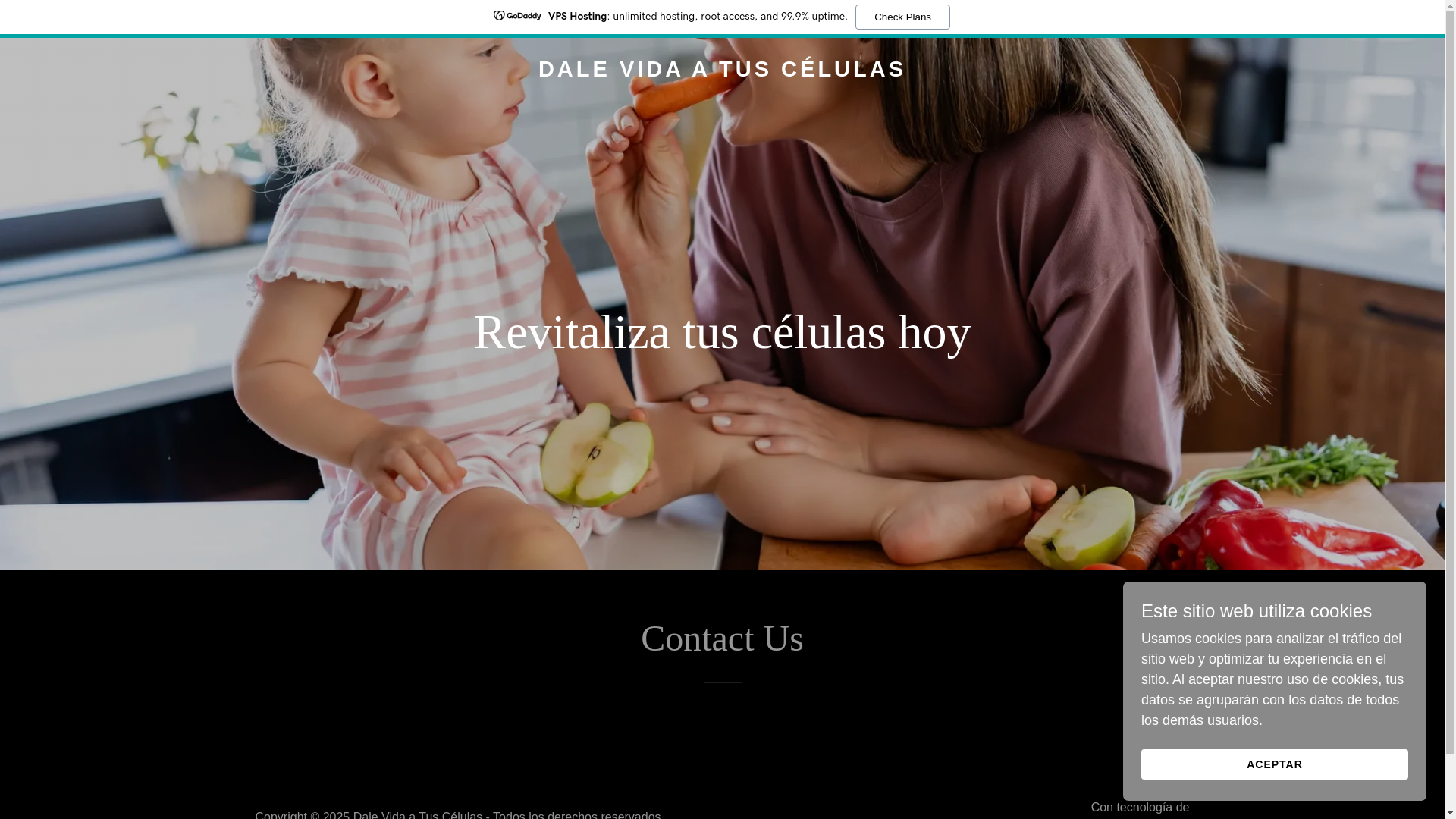website screenshot of https://dalevidaatuscelulas.com/
