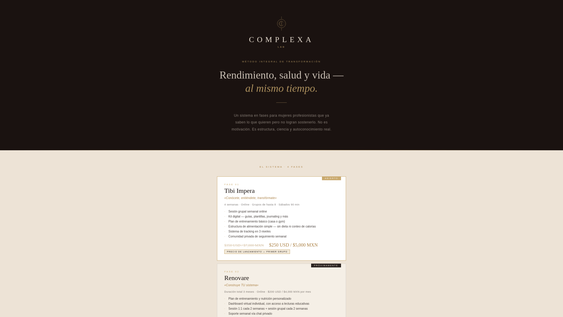 website screenshot of https://complexa-lab.com/