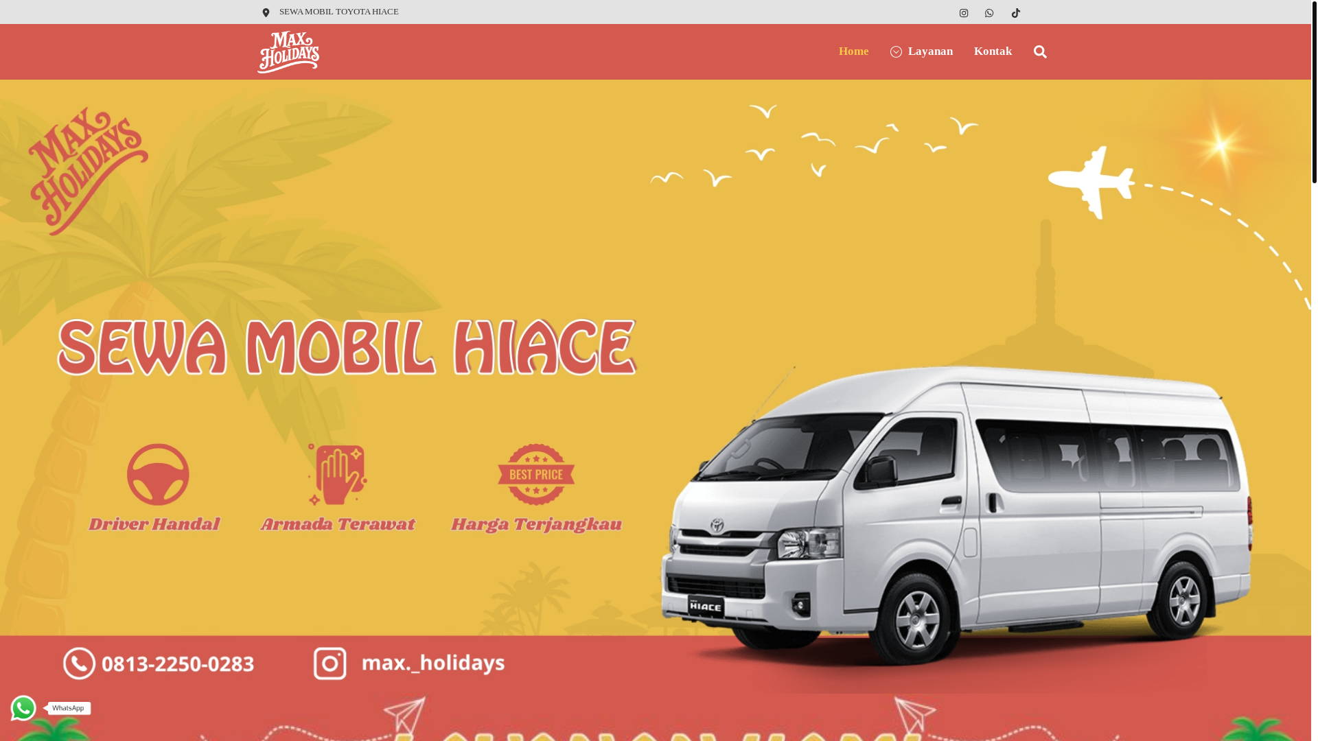 website screenshot of https://sewatravelhiace.com/